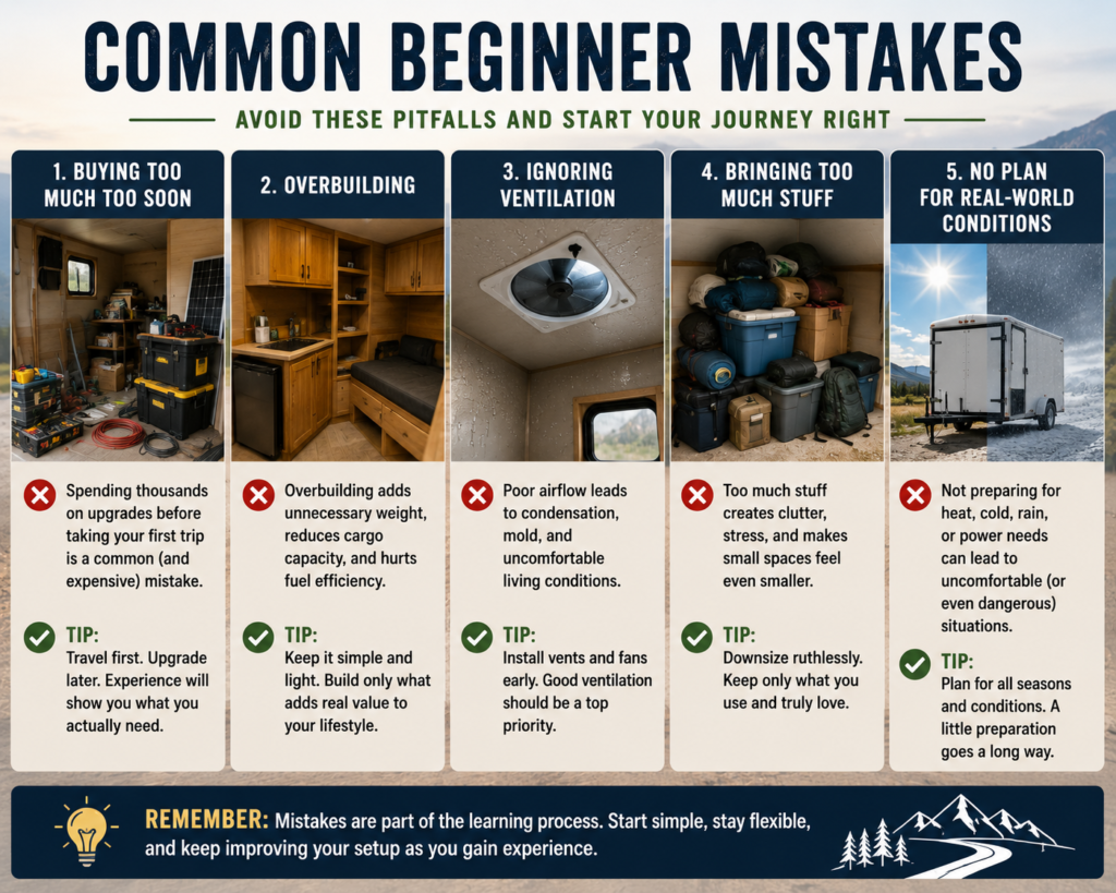 Common Beginner Mistakes When Building a Cargo Trailer Camper