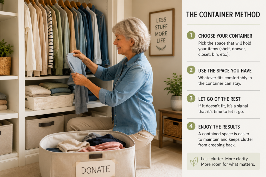 Decluttering Tip - Use the Container Method
