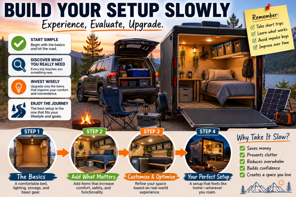 Build Your SUV or Cargo Trailer Camping Setup Slowly