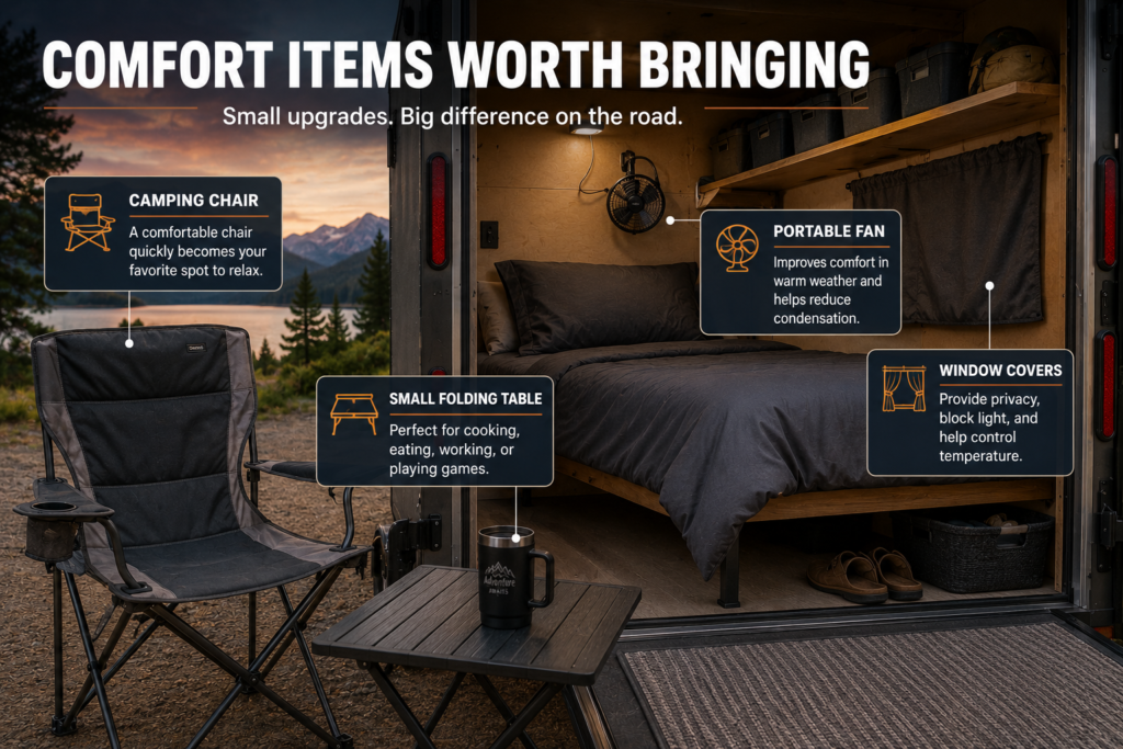 Comfort Items Worth Bringing for your SUV and Cargo Trailer Camping setup