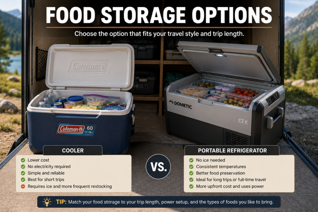 Food Storage Options for your SUV camping setup