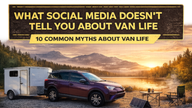 RAV4 SUV & Cargo Trailer with a Sunset in the background