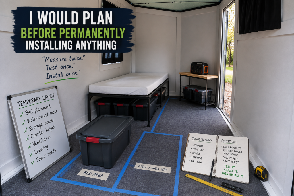 I Would Plan Before Permanently Installing Anything